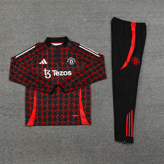 Manchester United Tracksuit black and Red 2024/2025