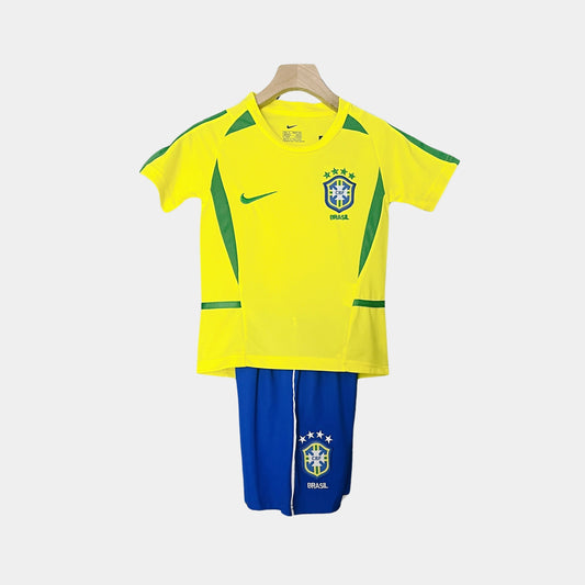 Retro Brazil Kids Kit World Cup 2002 Home