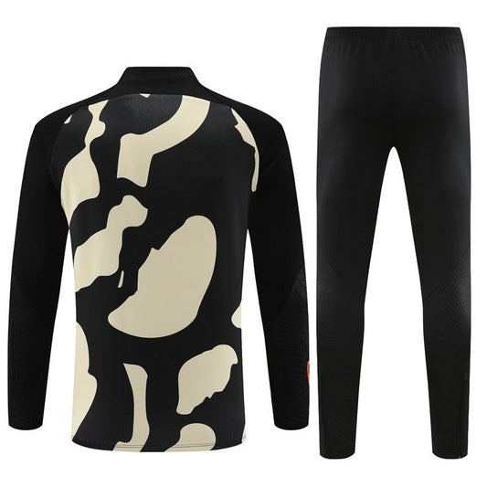 PSG 23-24 Yellow and Black Camo Style Tracksuit