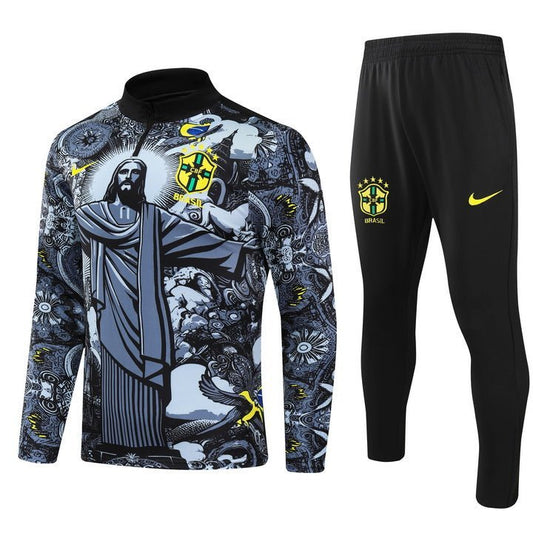 24/25 Brazil "Jesus" Premium Kids Size Tracksuit
