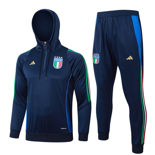 24/25 Juventus Turquoise and Dark Blue Premium Tracksuit